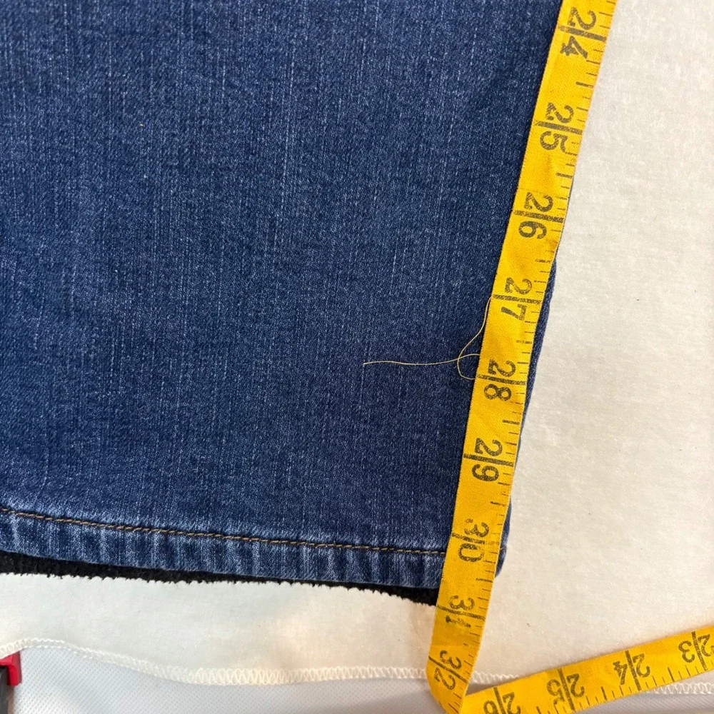 Eddie‎ Bauer Women Straight Fit Fleece Lined Jeans Dark Wash Size 35